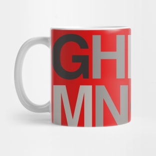 Gray alphabet Mug